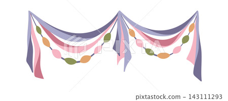 Garland Drapes With Beads Hanging Cartoon Garland Drapes With Beads Hanging Cartoon 143111293