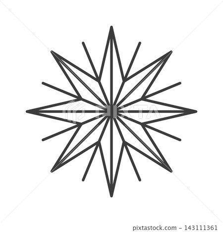 Star Compass Rosette Geometric Line Art Star Compass Rosette Geometric Line Art 143111361