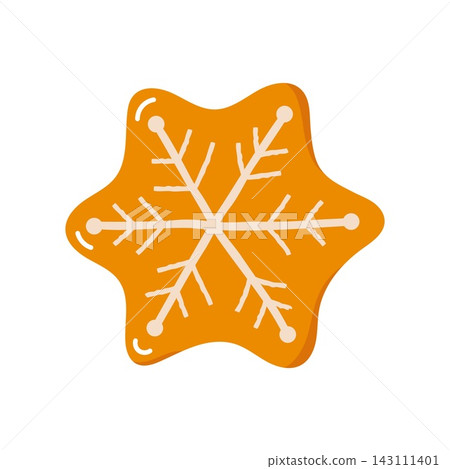 Gingerbread snowflake cookie christmas vector illustration Gingerbread snowflake cookie christmas vector illustration 143111401