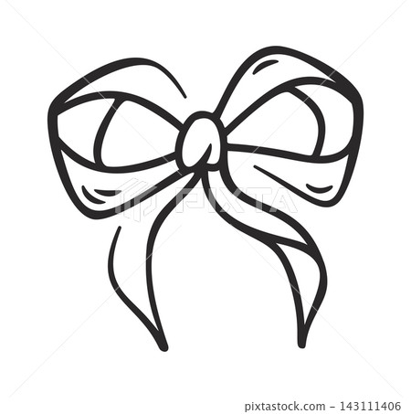Bow Knot Gift Ribbon Line Art 143111406