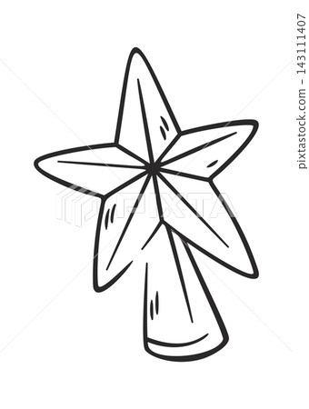 Star Topper On Tree Sketch Line Art Star Topper On Tree Sketch Line Art 143111407