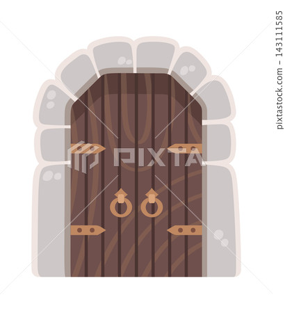 Door With Stone Arch Medieval Cartoon Door With Stone Arch Medieval Cartoon 143111585