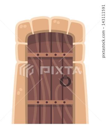 Door Medieval Castle Entrance Cartoon Style Door Medieval Castle Entrance Cartoon Style 143111591