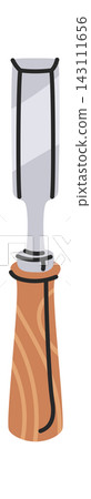 Chisel Woodworking Tool With Wooden Handle Cartoon 143111656
