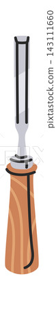 Chisel With Wooden Handle Carpentry Cartoon Style 143111660