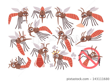 Mosquito Pest Control Emotions Cartoon Mosquito Pest Control Emotions Cartoon 143111680