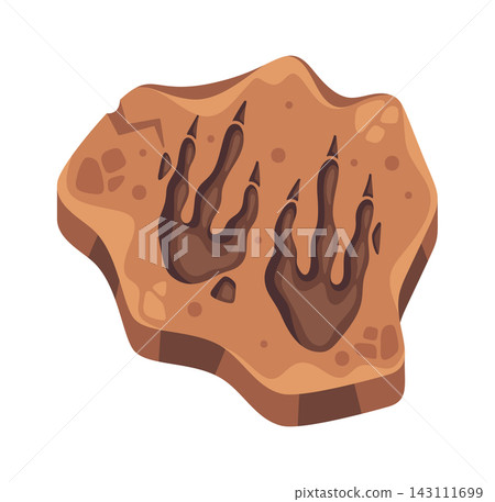 Dinosaur Footprint Fossil Rock Cartoon Dinosaur Footprint Fossil Rock Cartoon 143111699