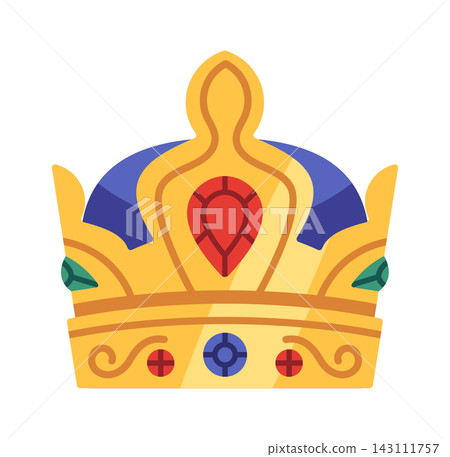 Crown Royalty Emblem With Gems Cartoon Crown Royalty Emblem With Gems Cartoon 143111757
