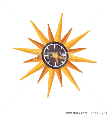 Watch Sunburst Time Concept Cartoon Style Watch Sunburst Time Concept Cartoon Style 143111761