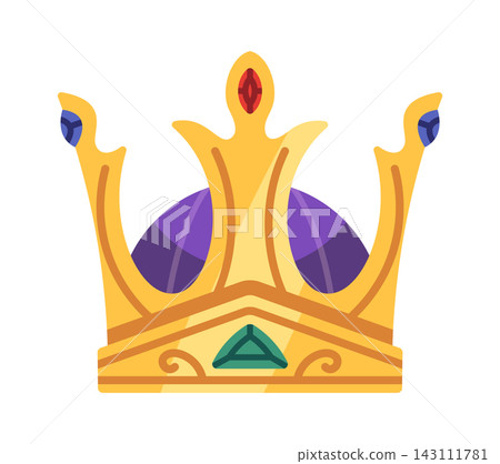 Crown With Gemstones Royal Emblem Cartoon Crown With Gemstones Royal Emblem Cartoon 143111781