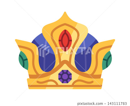 Crown With Gemstones Royal Emblem Cartoon Crown With Gemstones Royal Emblem Cartoon 143111783