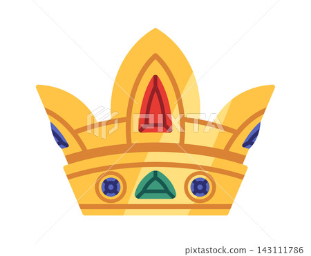 Crown With Gemstones Royal Emblem Cartoon Crown With Gemstones Royal Emblem Cartoon 143111786