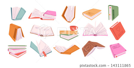 Book Collection Reading Set Educational Cartoon Style 143111865