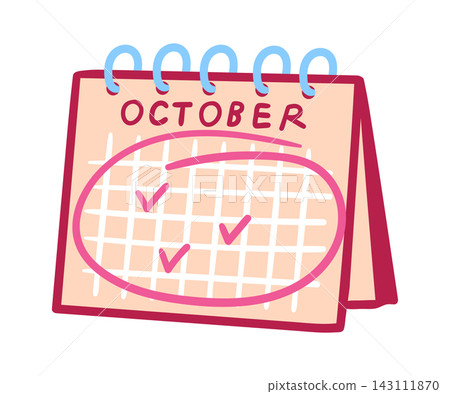 Calendar October Reminder Ribbon Awareness Cartoon Calendar October Reminder Ribbon Awareness Cartoon 143111870