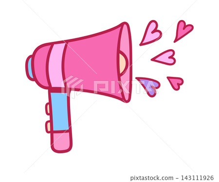 Megaphone Spreading Hearts Advocacy Cartoon Megaphone Spreading Hearts Advocacy Cartoon 143111926
