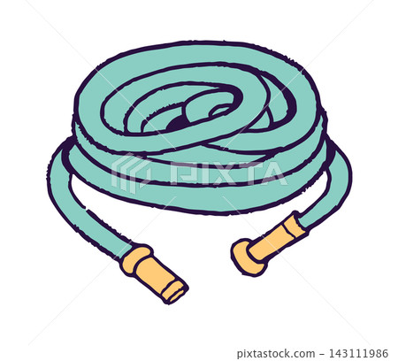 Hose Coiled Garden Tool Cartoon 143111986