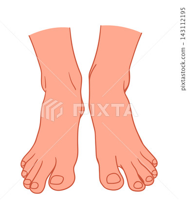 Foot Pair Front View Line Art Foot Pair Front View Line Art 143112195