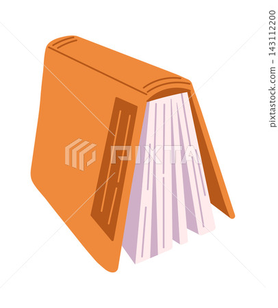 Book Standing Open Pages Cartoon Style 143112200