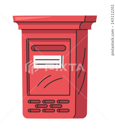 Mailbox Vintage Postbox Front View Cartoon Mailbox Vintage Postbox Front View Cartoon 143112201