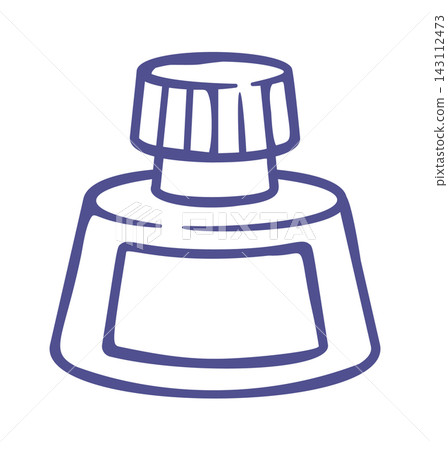 Ink Bottle With Cap Outline Drawing Ink Bottle With Cap Outline Drawing 143112473