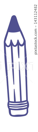 Pencil Standing Upright Hand Drawn Cartoon Pencil Standing Upright Hand Drawn Cartoon 143112482