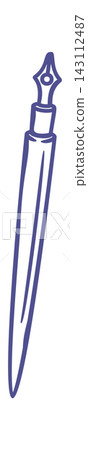 Fountain Pen Upright Sketch Line Art 143112487