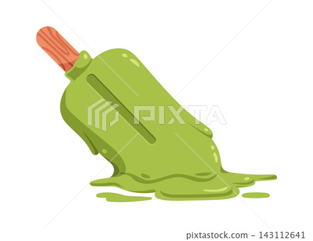Popsicle Melting On Ground Cartoon Style Popsicle Melting On Ground Cartoon Style 143112641