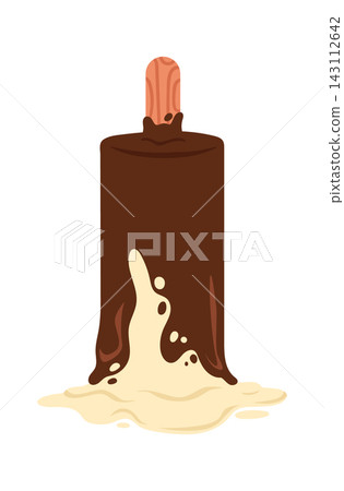 Ice Cream Melting Drip Splash Cartoon Style Ice Cream Melting Drip Splash Cartoon Style 143112642