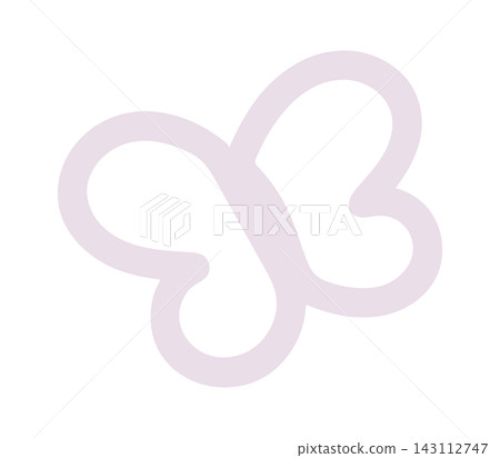 Butterfly Heart Loop Outline Line Art Butterfly Heart Loop Outline Line Art 143112747