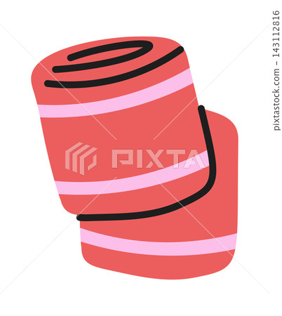 Yoga Mat Rolled Fitness Gear Cartoon 143112816