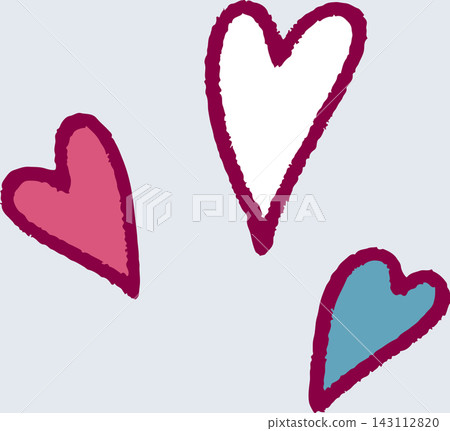 Heart Trio Floating Doodle Line Art Heart Trio Floating Doodle Line Art 143112820