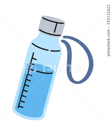 Bottle With Strap And Measurement Marks Cartoon 143112822