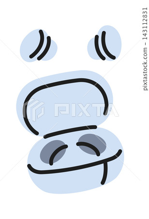 Earbuds Charging Case Open Cartoon Style Earbuds Charging Case Open Cartoon Style 143112831