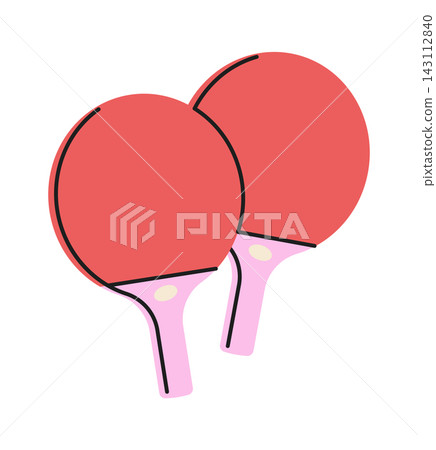 Ping Pong Paddle Pair Sports Equipment Cartoon Ping Pong Paddle Pair Sports Equipment Cartoon 143112840