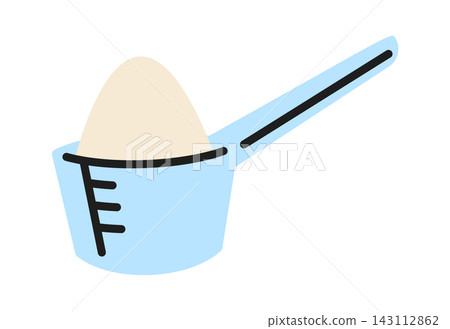 Scoop Measuring Protein Powder Cartoon Style Scoop Measuring Protein Powder Cartoon Style 143112862