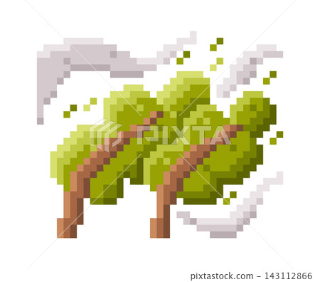 Tree Swaying In Storm Pixel Art Tree Swaying In Storm Pixel Art 143112866