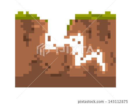 Landslide Terrain Collapse Pixel Art Landslide Terrain Collapse Pixel Art 143112875