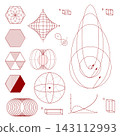Geometric construction diagrams with orbital curves, hexagonal forms and analytical graphics. Geometric construction diagrams with orbital curves, hexagonal forms and analytical graphics. 143112993