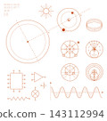 Scientific orbital diagrams with electronic circuits, waveforms and engineering graphics Scientific orbital diagrams with electronic circuits, waveforms and engineering graphics 143112994