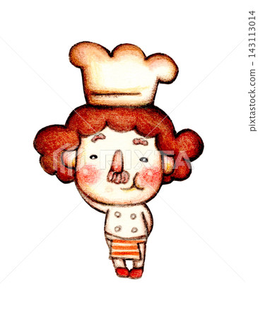 A hand-drawn illustration of a cute old man wearing a chef's hat. A hand-drawn illustration of a cute old man wearing a chef's hat. 143113014