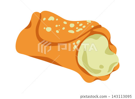 Cannoli Filled With Matcha Cream Cartoon Cannoli Filled With Matcha Cream Cartoon 143113095