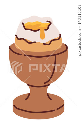 Egg In Egg Cup With Runny Yolk Cartoon Egg In Egg Cup With Runny Yolk Cartoon 143113102