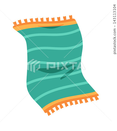 Towel Waving With Fringe Cartoon Style Towel Waving With Fringe Cartoon Style 143113104