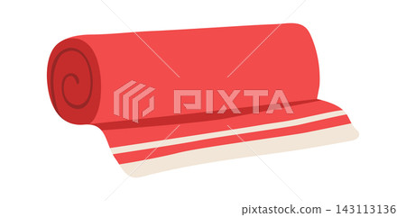 Towel Rolled With Stripe Detail Cartoon 143113136