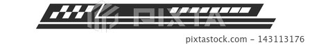 Racing Stripe With Checkered Flag Accent Racing Stripe With Checkered Flag Accent 143113176