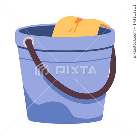 Bucket With Rag Household Cleaning Cartoon Bucket With Rag Household Cleaning Cartoon 143113211