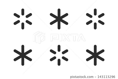 Asterisk Symbol Set Alignment Line Art Asterisk Symbol Set Alignment Line Art 143113296