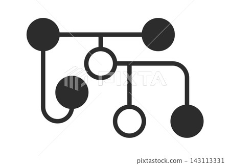 Network Nodes Connection Diagram Line Art 143113331