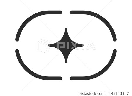 Spark Emblem Framed By Curved Brackets Symbol 143113337