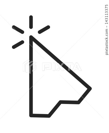 Cursor Click Pointer With Click Rays Line Art Cursor Click Pointer With Click Rays Line Art 143113375